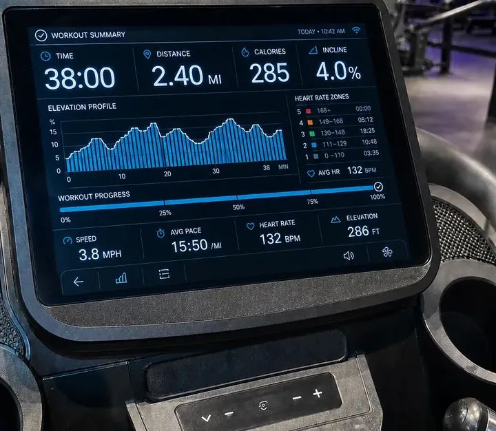 Fabricated photo of an unbranded treadmill console